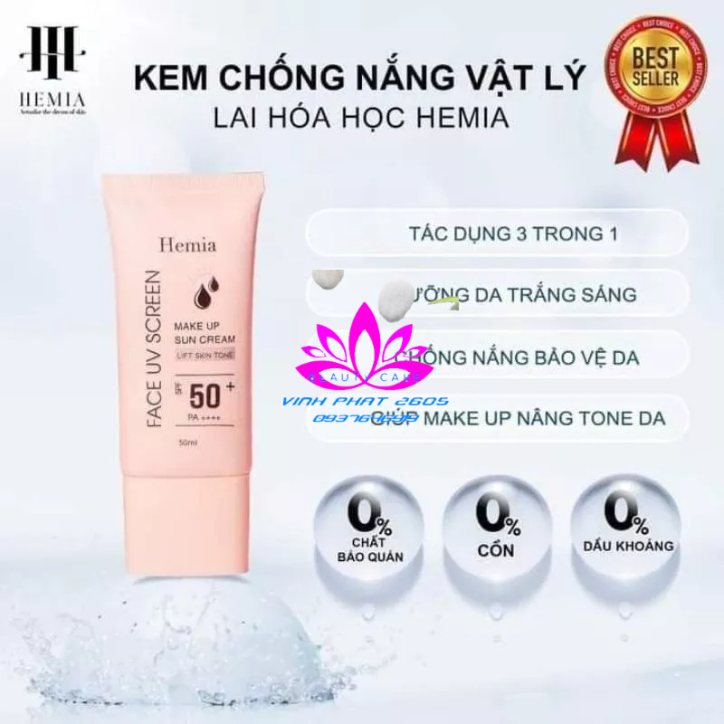 [Chính hãng] Kem chống nắng HEMIA 50ml