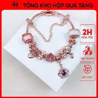 Vòng charm Pandora họa tiết đính đá -P17