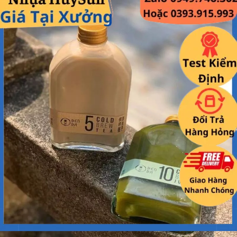 ( Giá Sỉ) Chai Nhựa Dẹp Vuông, Dẹp Vai Bầu, Dẹp Vai Ngang 330Ml Đã Kèm Nắp