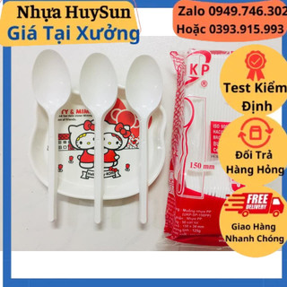 Thìa nhựa cứng dùng 1 lần túi 50 cái . nhựa huysun