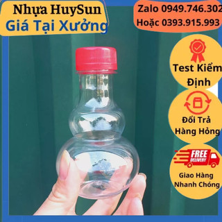 Chai nhựa hồ lô 150ml đựng rượu đã kèm nắp