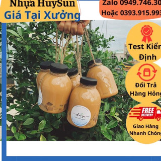 Chai Nhựa 500ml Bầu Lùn Miệng Rộng Nắp Fi38. Chai Đã Kèm Nắp. Nhựa HuySun