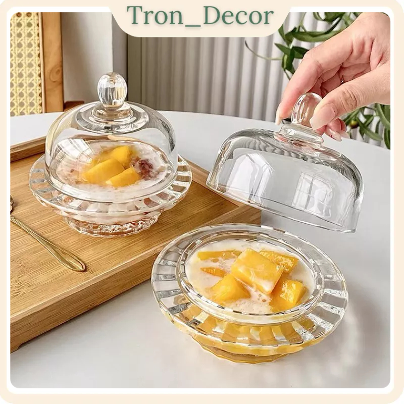 Bát Thuỷ Tinh Sáng Tạo Có Nắp Trong Suốt Ăn Tráng Miệng Trái Cây Đa Năng Chất Lượng Cao Cấp, An Toàn Tronn