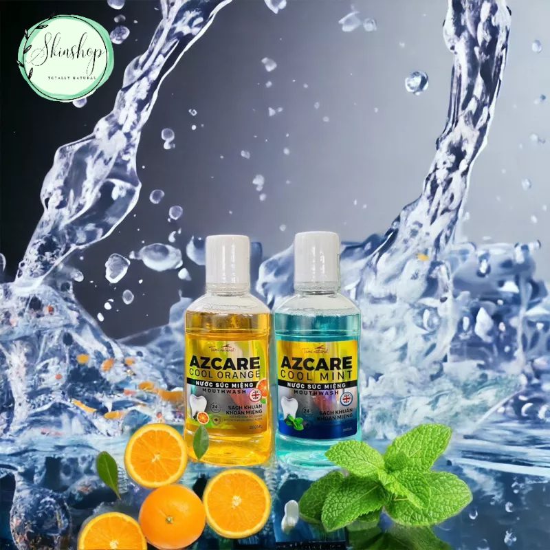 Nước súc miệng AZCARE  - bảo vệ răng khỏi vi khuẩn sâu răng, làm giảm ê buốt, làm cho hơi thở thơm mát.
