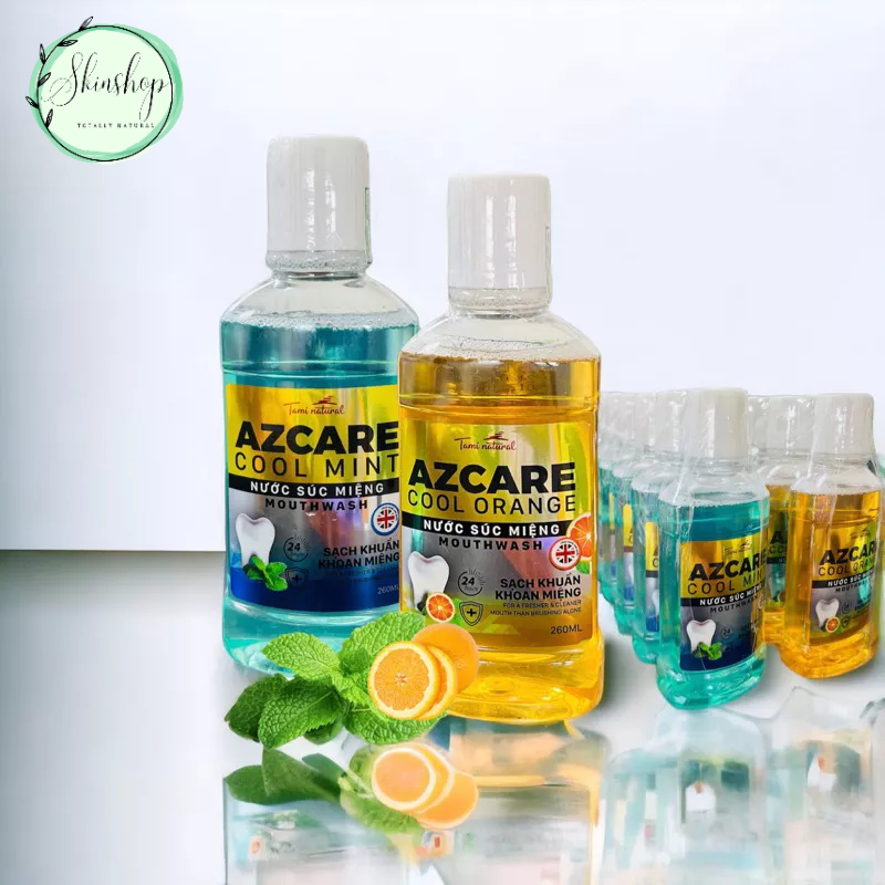 Nước súc miệng AZCARE  - bảo vệ răng khỏi vi khuẩn sâu răng, làm giảm ê buốt, làm cho hơi thở thơm mát.