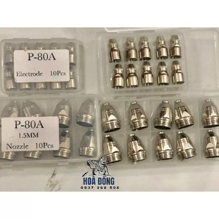 10 bộ ( 20 cái )  Bép mỏ cắt plasma P80 - 1.3 - 1.5 - 1.7