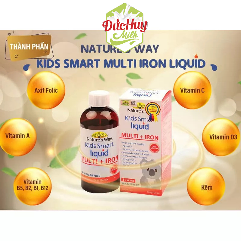 Siro bổ sung đa vitamin và sắt cho bé Nature's Way Kid Smart Liquid Multi + Iron 200ml