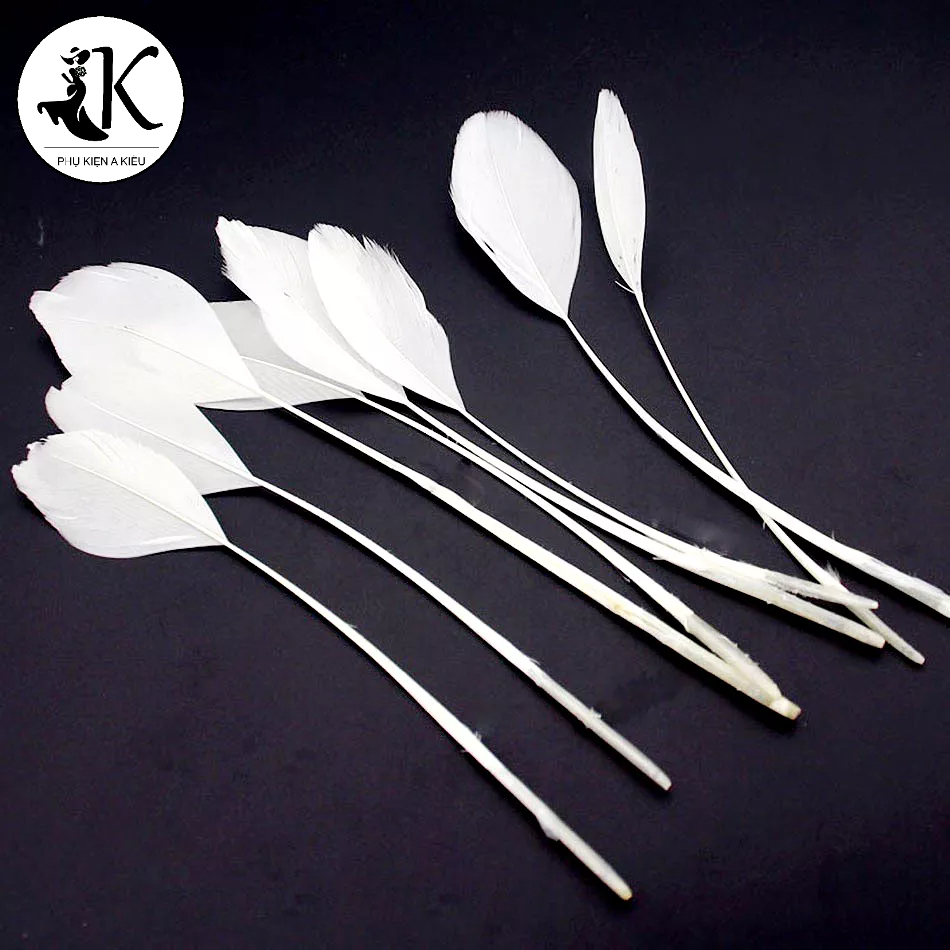 Lông Vũ Chiếc Lá Trắng Đính Kết Thời Trang