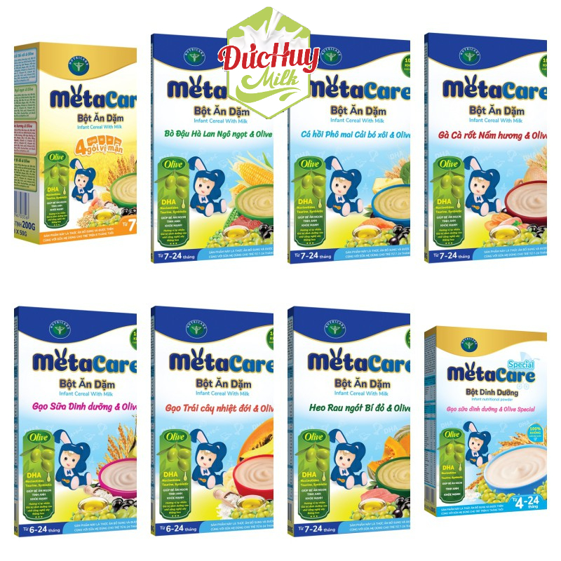 Bột ăn dặm Nutricare Metacare đầy đủ 13 loại (200g) _Duchuymilk