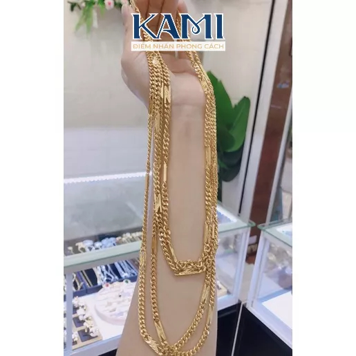 Dây chuyền lật chữ N nam nữ siêu sáng mạ vàng