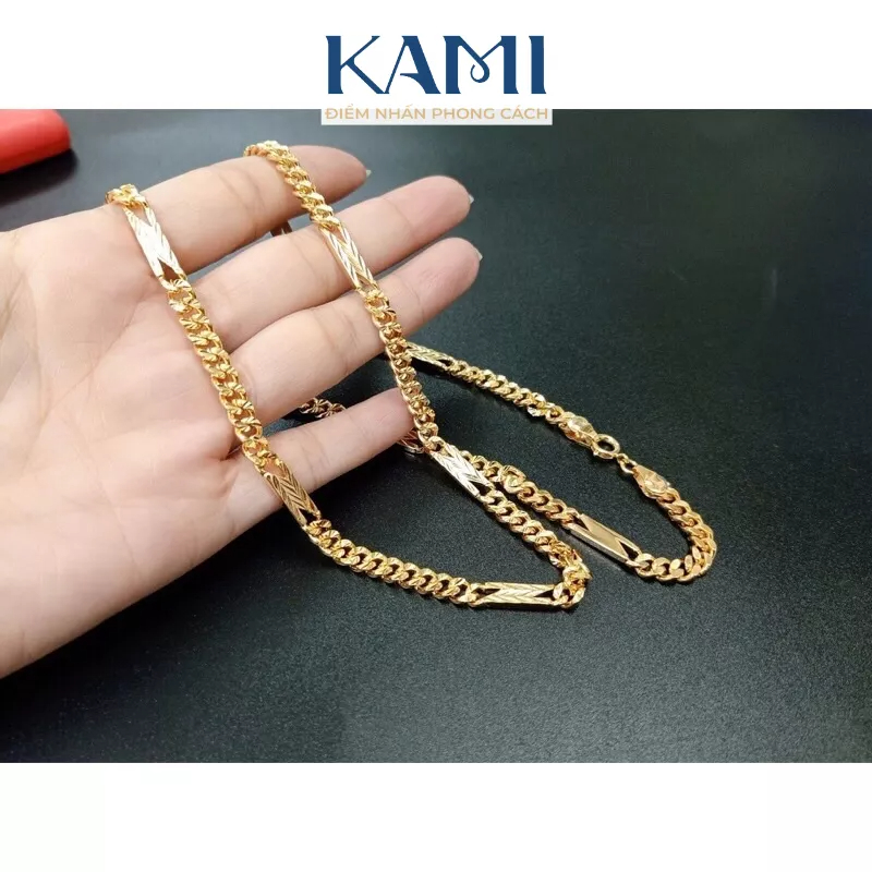 Dây chuyền lật chữ N nam nữ siêu sáng mạ vàng