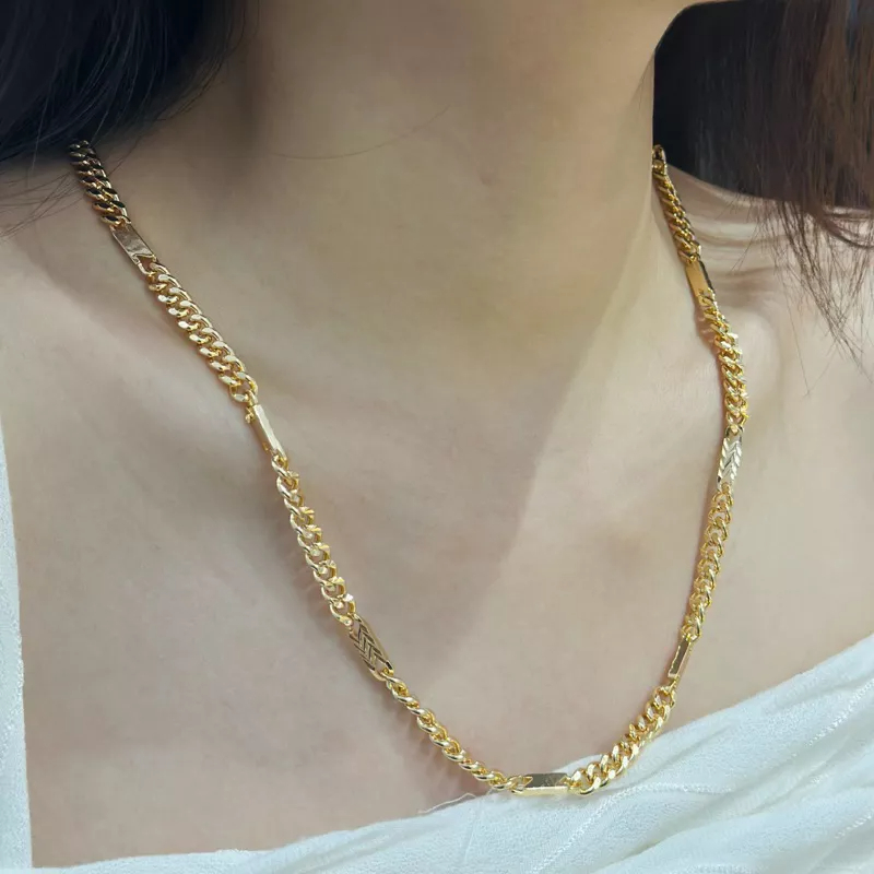 Dây chuyền lật chữ N nam nữ siêu sáng mạ vàng