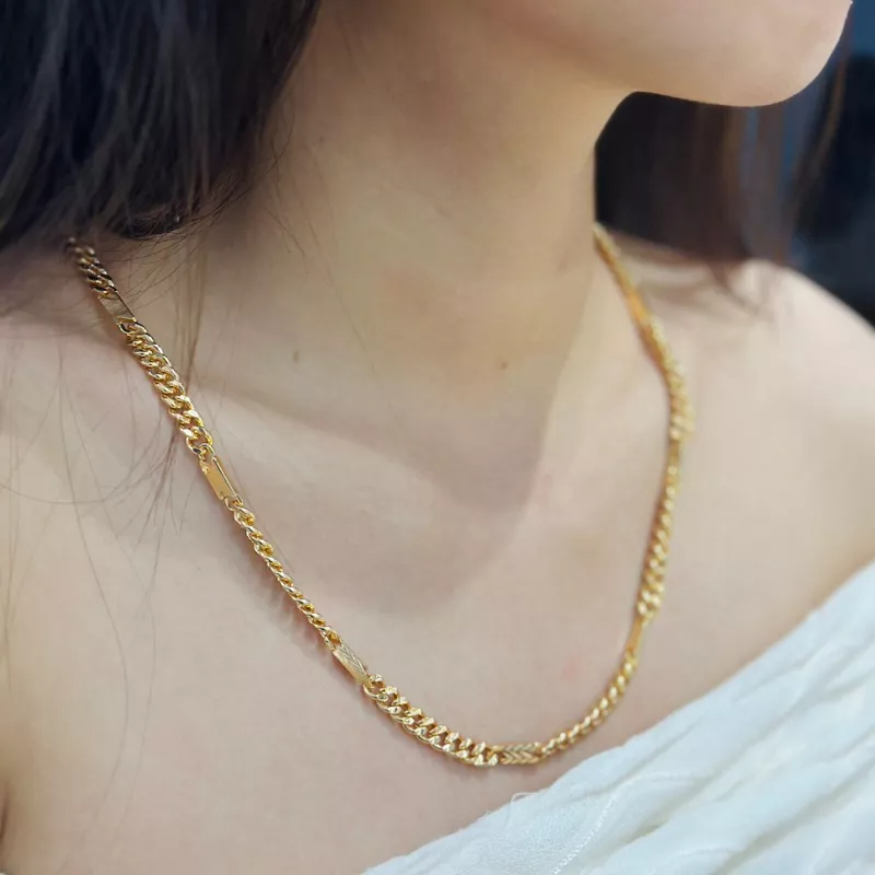 Dây chuyền lật chữ N nam nữ siêu sáng mạ vàng