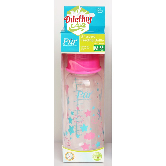 Bình sữa Pur cổ thường Feeding 250ml (giao màu ngẫu nhiên)