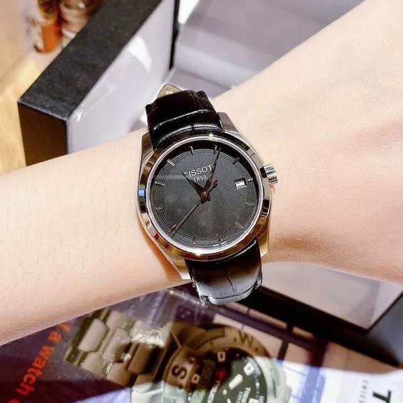 Đồng hồ nữ TISSOT dây da bóng, mặt chống xước, tặng box, bảo hành 12 tháng