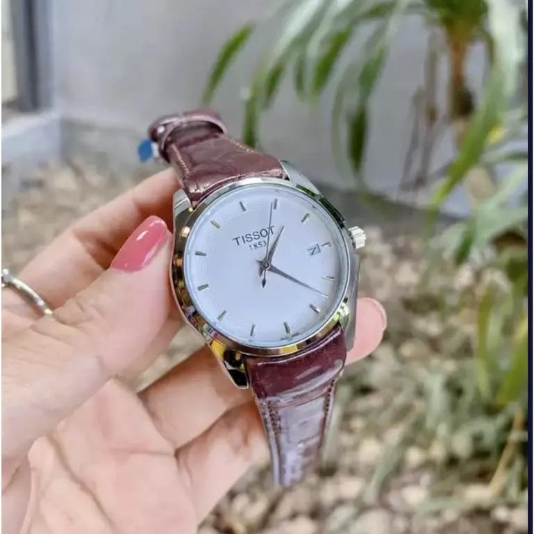 Đồng hồ nữ TISSOT dây da bóng, mặt chống xước, tặng box, bảo hành 12 tháng