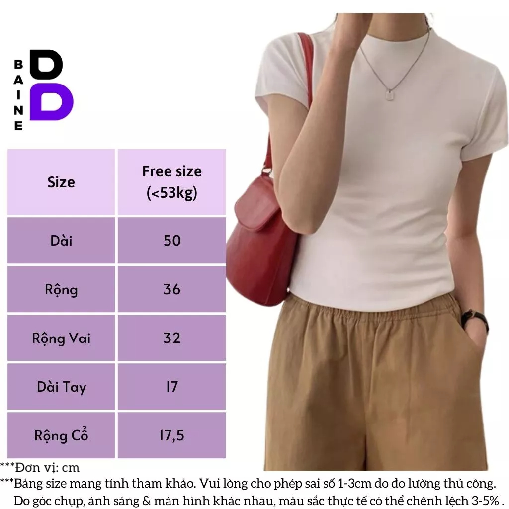 [Mã TOPS06 giảm đến 10k đơn 99k] Áo Thun Nữ Baby Tee Tay Ngắn Cổ Tròn Ôm Body DÁNG DÀI BAINE | BigBuy360 - bigbuy360.vn