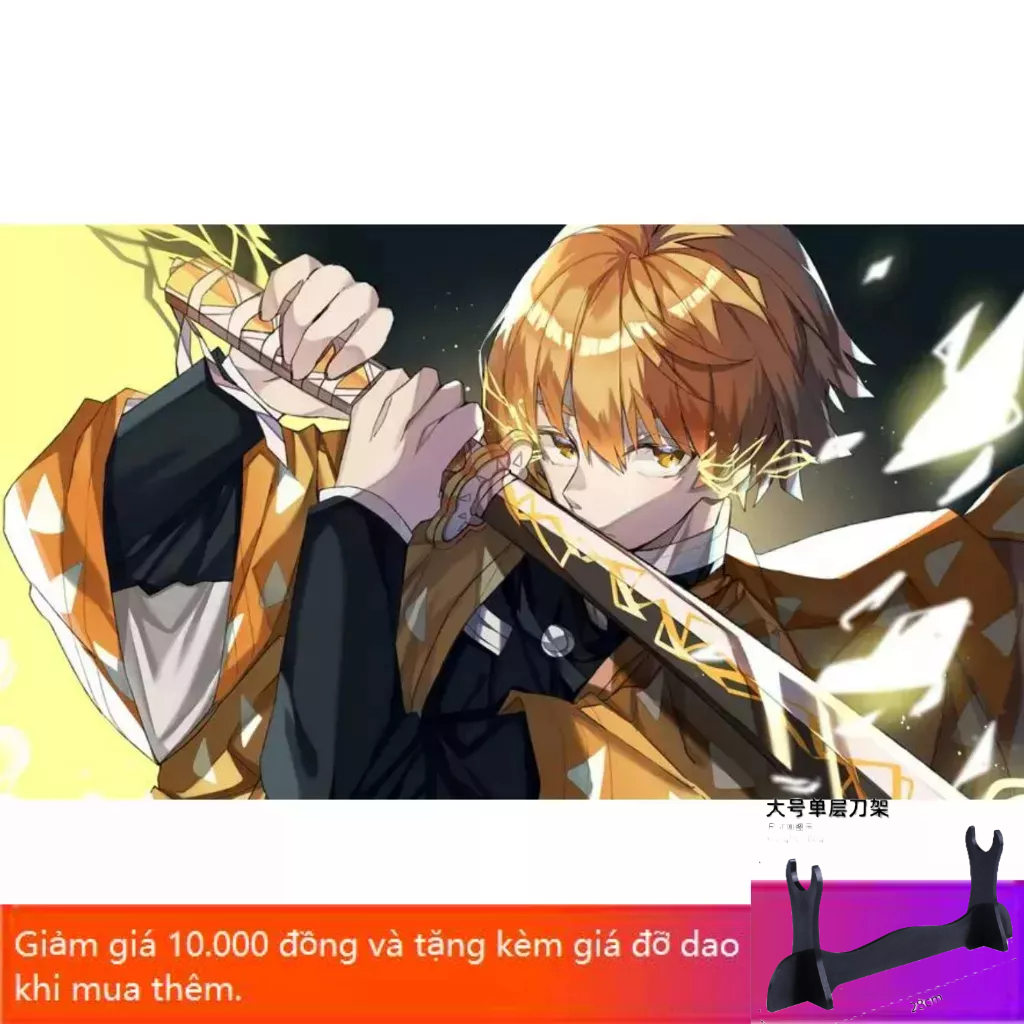 Zenitsu Đạo cụ cosplay Kimetsu No Yaiba 104CM 41inch Đạo cụ Cosplay Mô hình kiếm quà tặng cho bé Tanjiro Zenitsu rengoku1