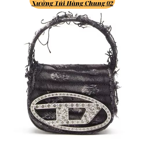 Túi Diesel 1Dr Canvas Shoulder Bag , Túi Kẹp Nách Chữ D Jean Rách Kèm Dây Đeo Chéo Mẫu Mới 2023