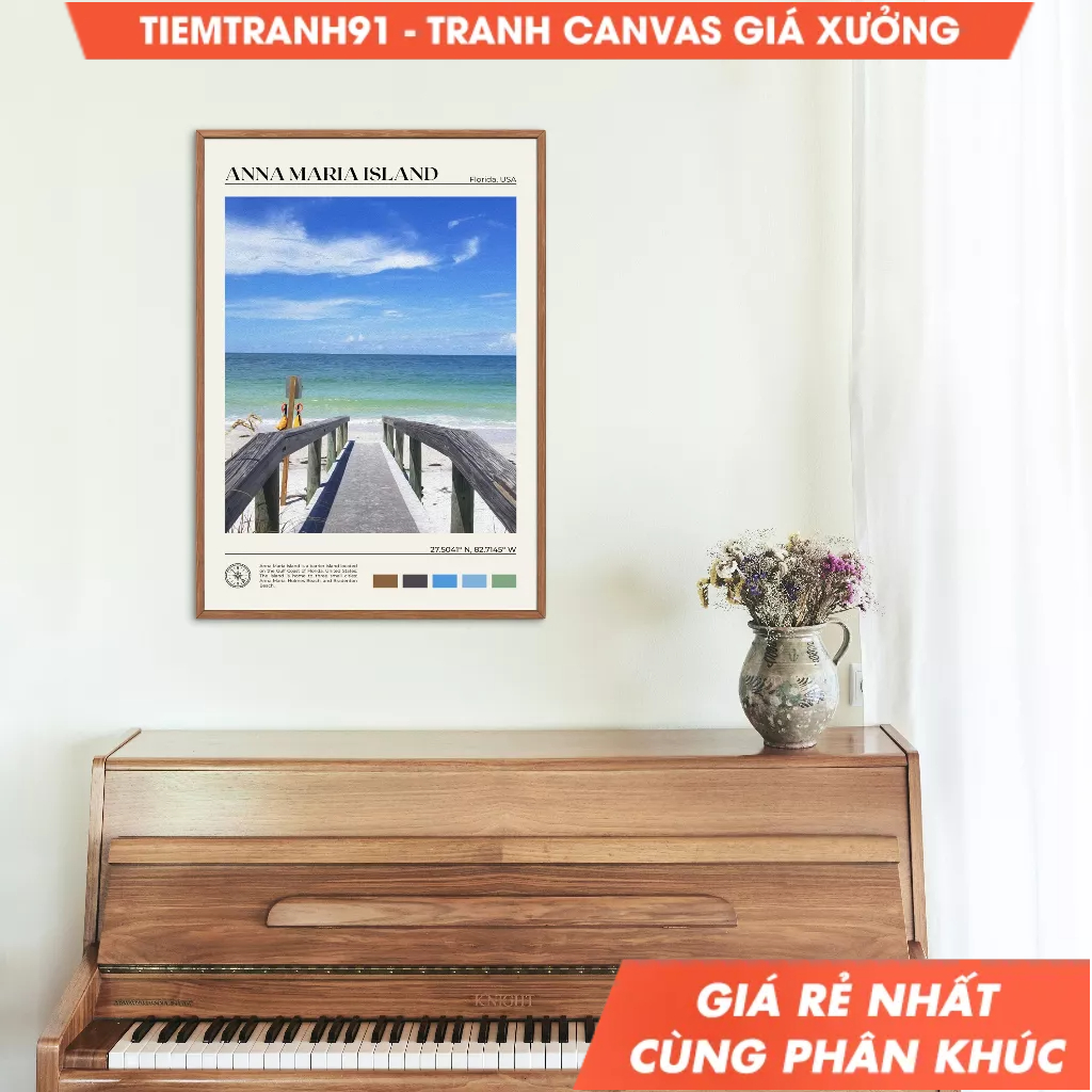 Tranh treo tường, Oil Paint, Anna Maria Island Wall Art, Anna Maria Island Poster, Anna Maria Island