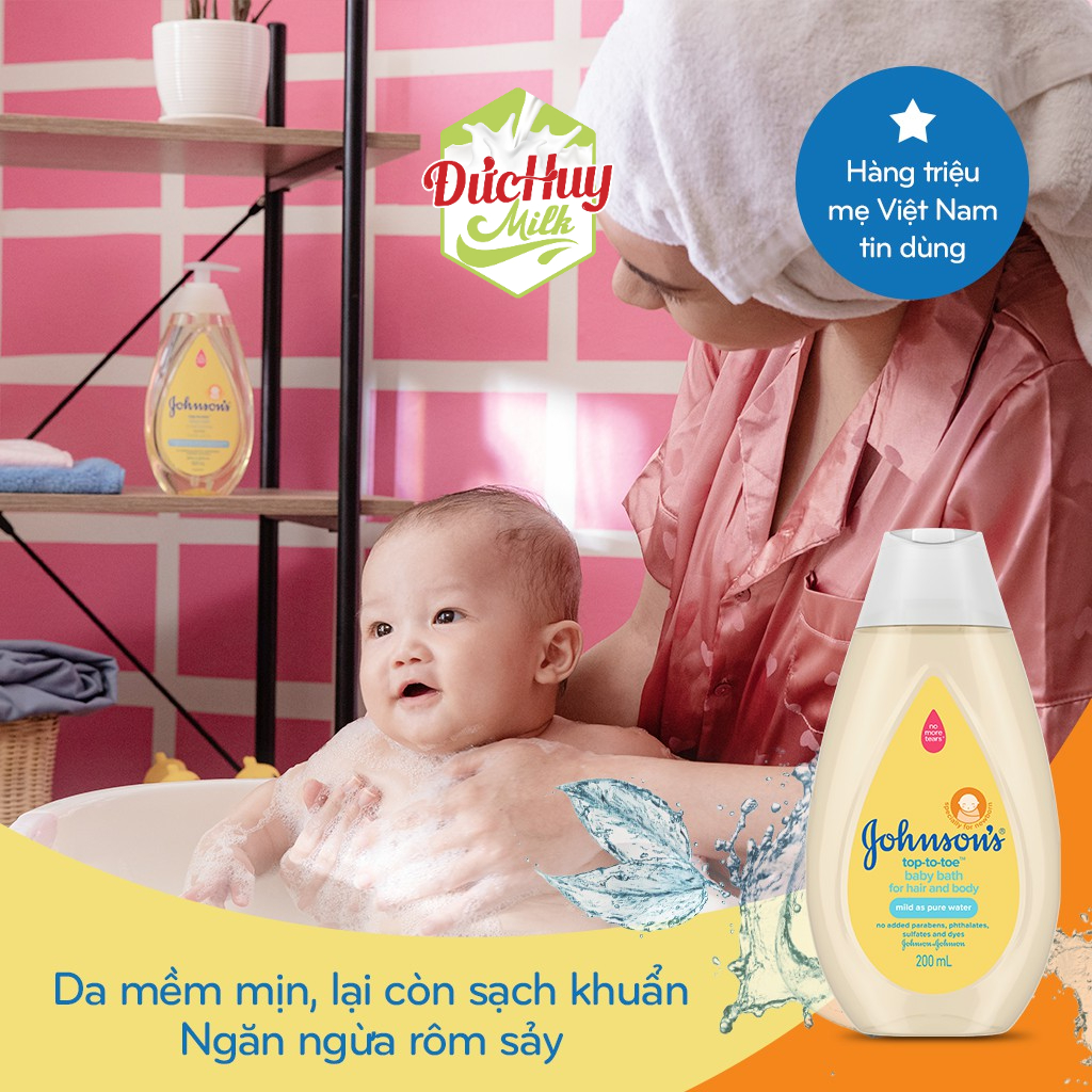 Sữa tắm gội toàn thân Johnson's TOP TO TOE 100ml/200ml/500ml