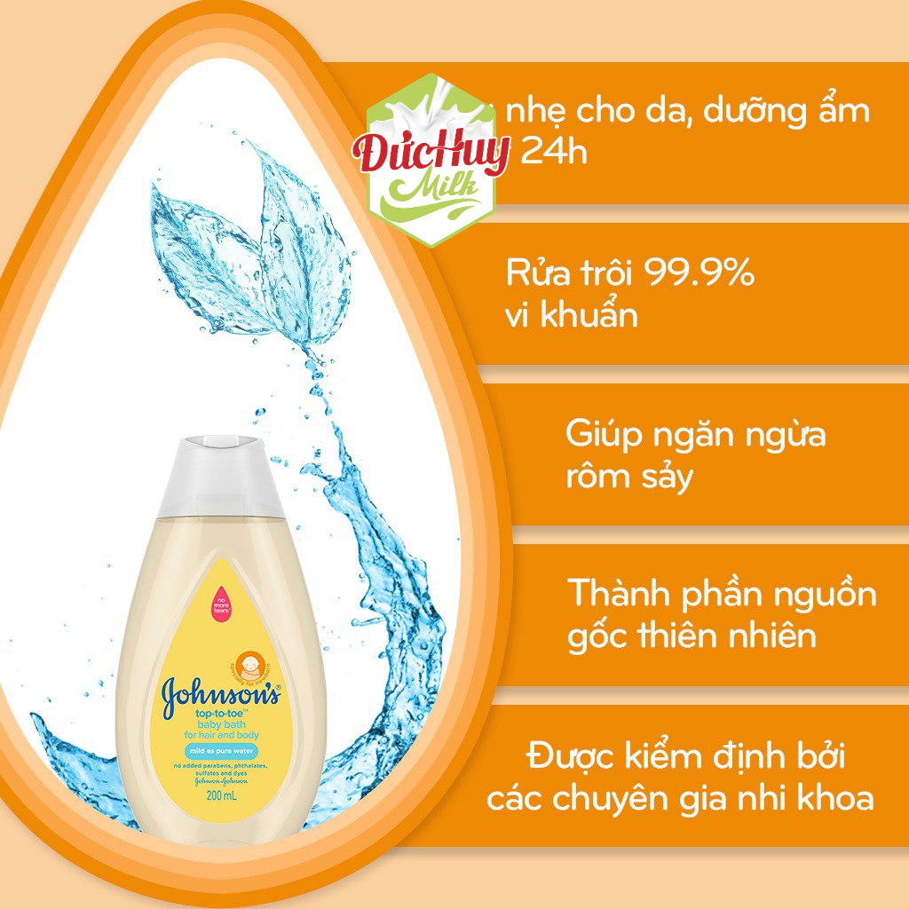 Sữa tắm gội toàn thân Johnson's TOP TO TOE 100ml/200ml/500ml