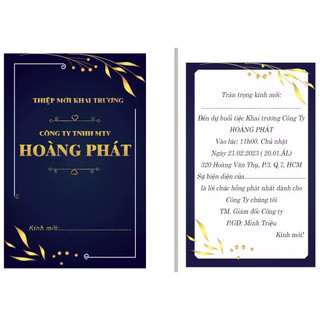 50 thiệp khai trương, mẫu như ảnh, hàng cao cấp. in hoàn thiện