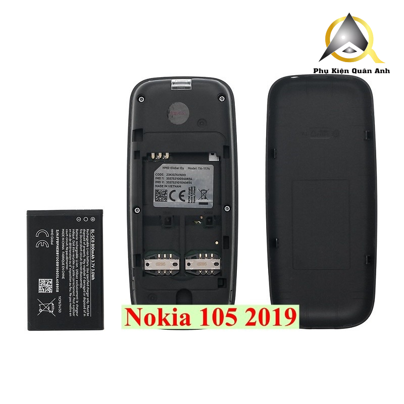 Điện Thoại Nghe Gọi Nokia 105  2 Sim - Hàng Mới Chính Hãng Fulbox -  Tặng kèm pin + sạc