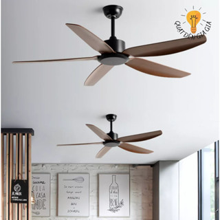 Quạt Trần Cao Cấp Trang Trí Phòng Khách, Phòng Bếp Điều Khiển DC 6 Tốc Độ Gió, 5 Cánh Nhựa ABS Sải Cánh 1m42, Không Đèn