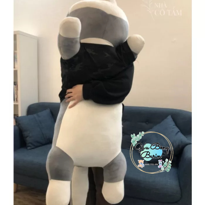 Gấu bông chó ngáo, chó husky mặt ngáo siêu to khổng lồ 1m5, chó husky mặc áo siêu ú