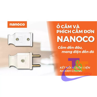 Phích cắm đơn 10a - 250v np10250d, ổ cắm đơn nanoco ns10250a