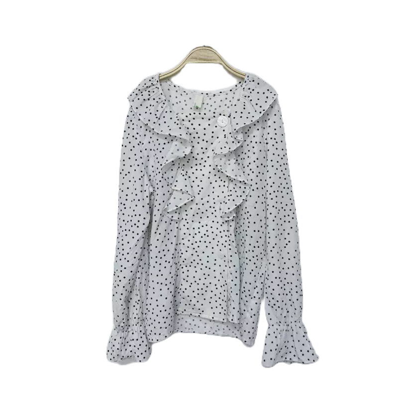 áo voan bèo chấm bi cổ vuông tay dài bồng size s m l nhỏ