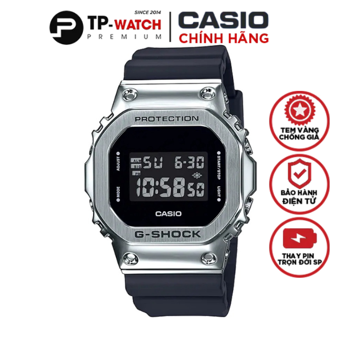 Đồng Hồ Nam Dây Nhựa Casio G-Shock GM-5600-1 Chính Hãng - GM-5600-1DR Vỏ Thép