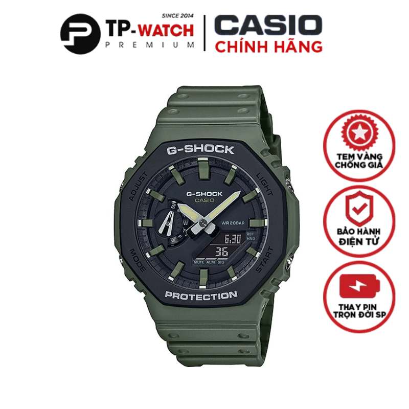 Đồng Hồ Nam Dây Nhựa Casio G-Shock GA-2110-3ADR Chính Hãng - GA-2110SU-3A Carbon Core