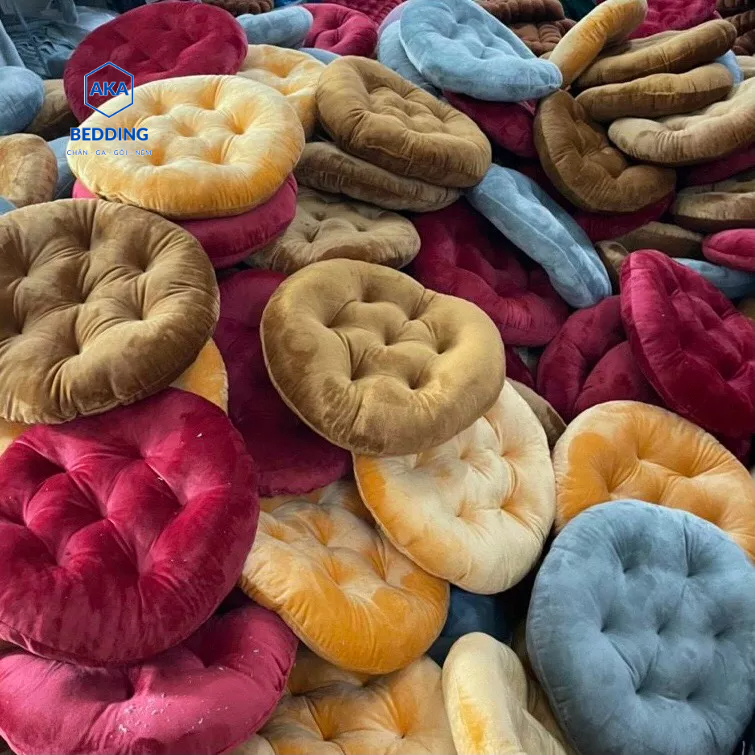 Đệm ngồi bệt mẫu tròn và mẫu vuông kích thước 40cm, nhiều công dụng và trang trí