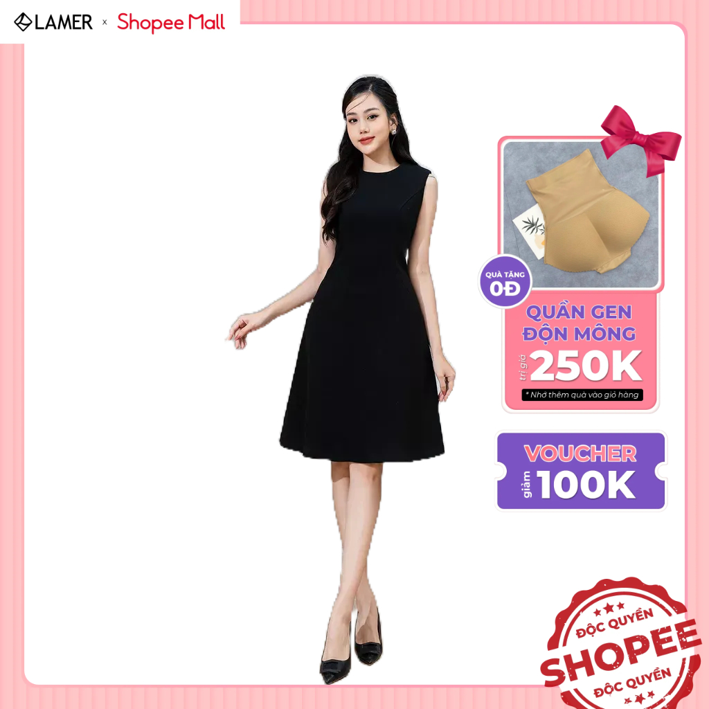 Đầm Nữ LAMER Dáng A Sát Nách Cổ Tròn L63R22T045