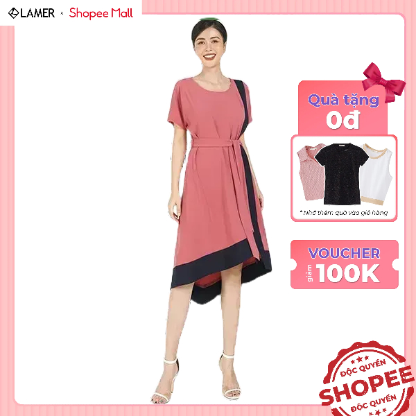 Đầm Suông LAMER Phối Gấu Mullet L63M20H077