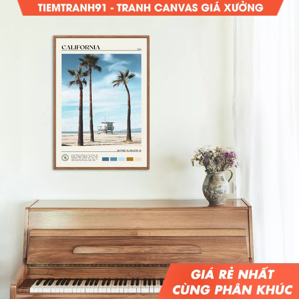 Tranh treo tường, Oil Paint, California Wall Art, California Poster, California Photo, California De