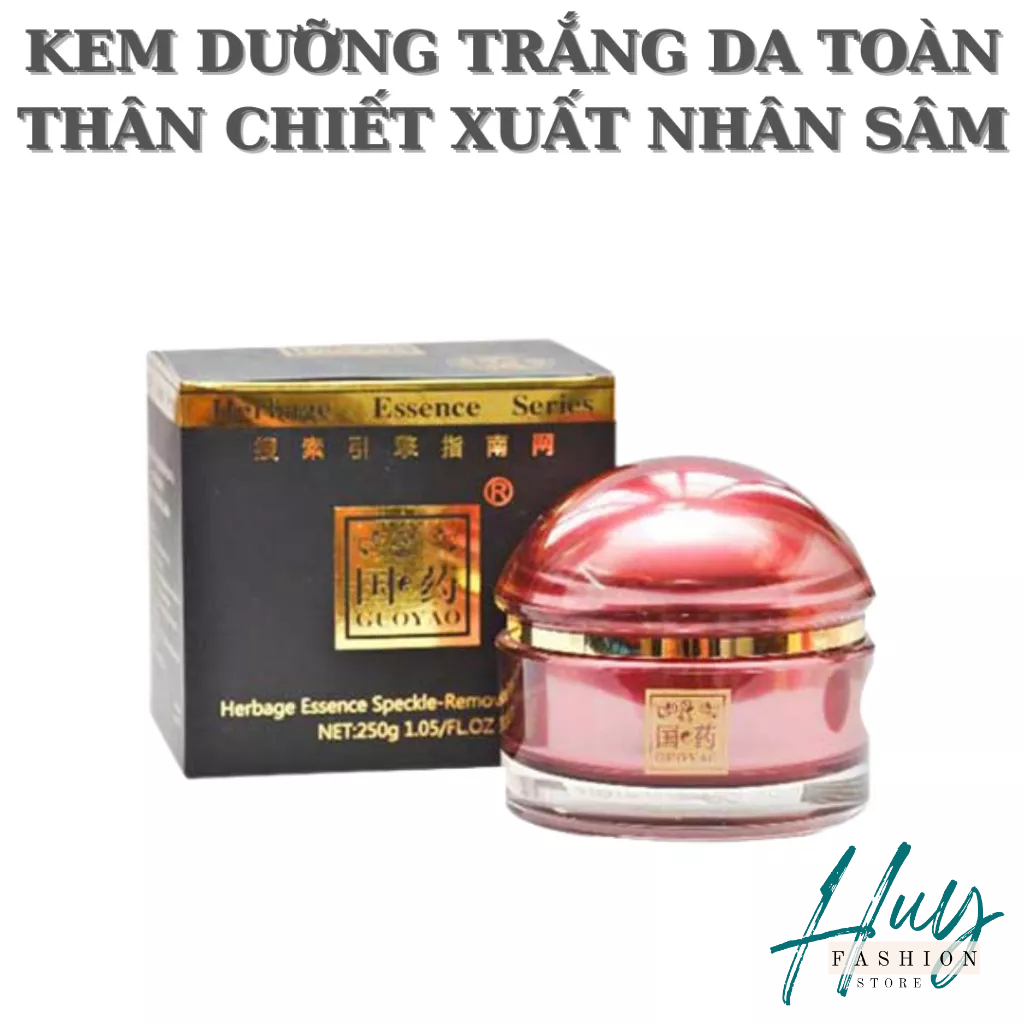 Kem Dưỡng Trắng Da Toàn Thân GUOYAO Herbage Essence Speckle Removing Cream kem body nhân sâm 250g
