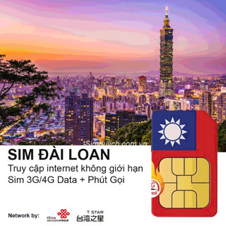 Sim du lịch Đài Loan data 4G cực khủng, có thể nghe gọi