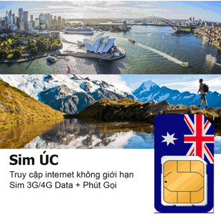 Sim du lịch Úc - Sim data 4G, nghe gọi, không giới hạn truy cập 3G
