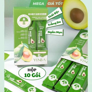 Mặt nạ bơ, Mặt nạ sủi bọt bơ thải độc trắng da ngăn ngừa dầu nhờn mụn đầu đen se khít lỗ chân lông (hộp 10 gói)