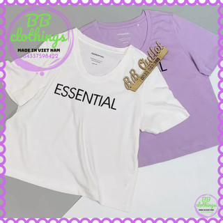 Áo phông nữ Essential vải cotton thiên nhiên cao cấp - dáng croptop suông