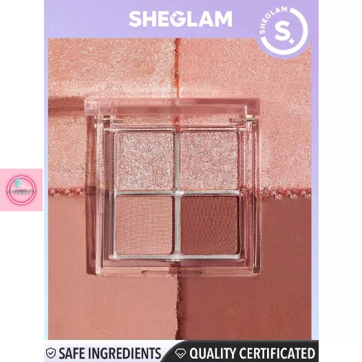Bảng phấn mắt 4 ô SHEGLAM, phấn mắt dạng bột bảng 4 ô có nhũ