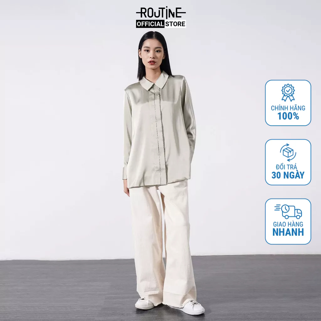 Áo Sơ Mi Nữ Tay Dài Kiểu Xẻ Sườn Form Loose - Routine 10S21SHLW002