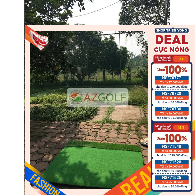 Thảm tập golf swing 1,5x1,5m - dày 3cm chắc chắn - bền đẹp - tặng kèm tee cao su