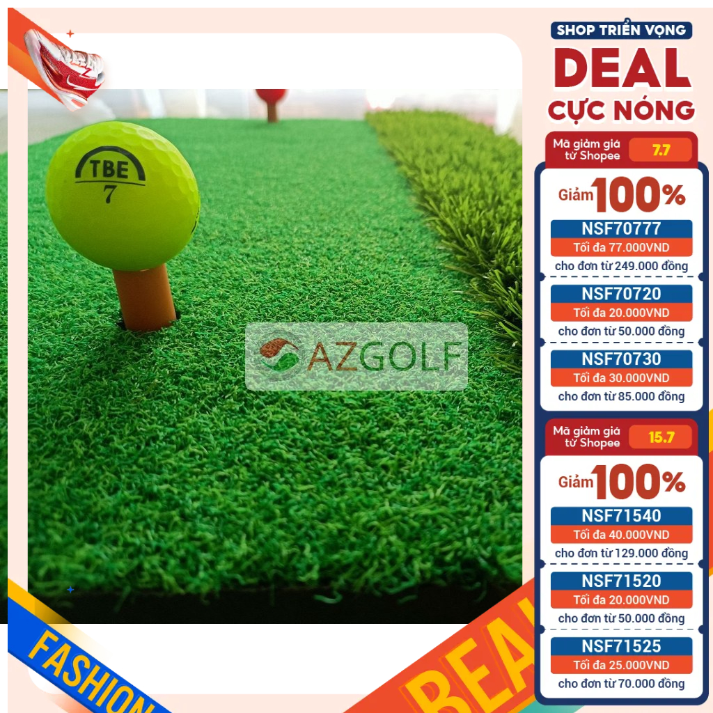 Thảm tập swing golf cao cấp 30cm x 60cm TẶNG KÈM: Tee cao su và bóng golf xốp nhựa