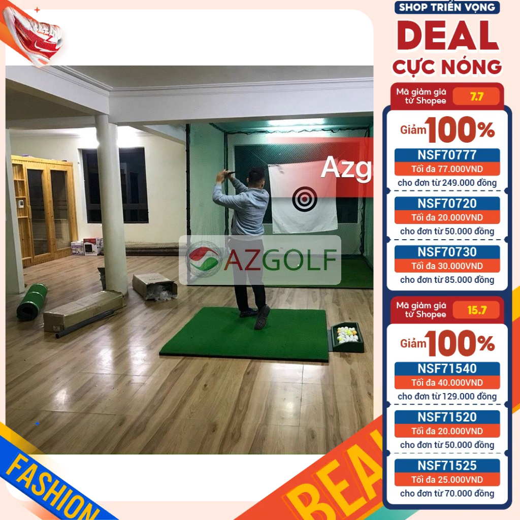 Thảm tập Swing Golf kích thước 1.5m*1.5m dày 3cm - TẶNG TEE CAO SU 7CM & BÓNG GOLF
