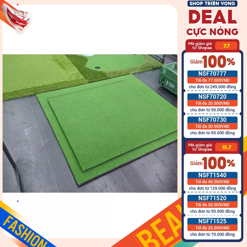 Thảm tập Swing Golf kích thước 1.5m*1.5m dày 3cm - TẶNG TEE CAO SU 7CM & BÓNG GOLF