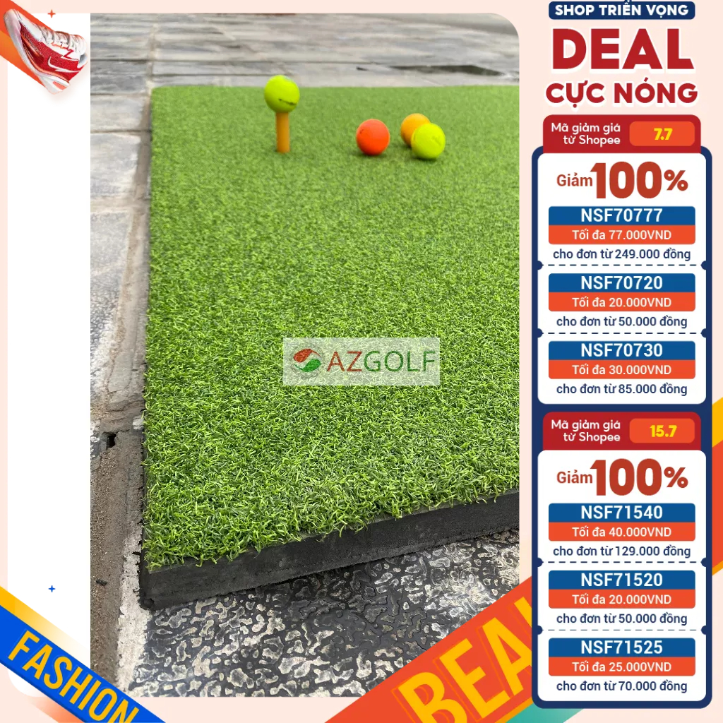 Thảm tập Swing Golf kích thước 1.5m*1.5m dày 3cm - TẶNG TEE CAO SU 7CM & BÓNG GOLF